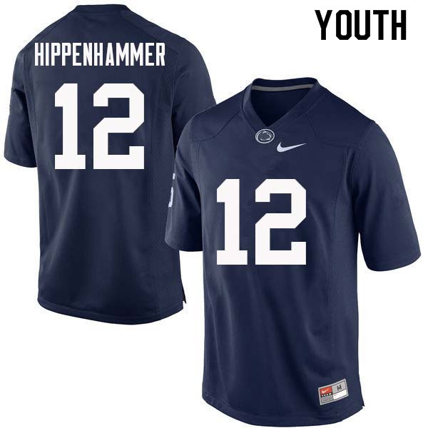 NCAA Nike Youth Penn State Nittany Lions Mac Hippenhammer #12 College Football Authentic Navy Stitched Jersey ESD5798JI